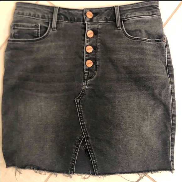 Sanctuary button fly washed black denim jean skirt - Picture 1 of 4